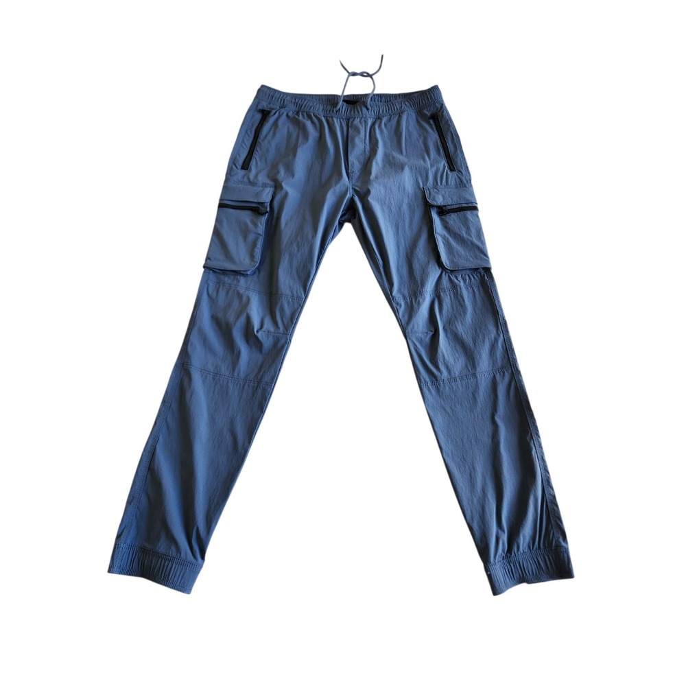 H&M Skinny Fit Dark Blue Cargo Pant Size Medium 6 Pockets Light Weight